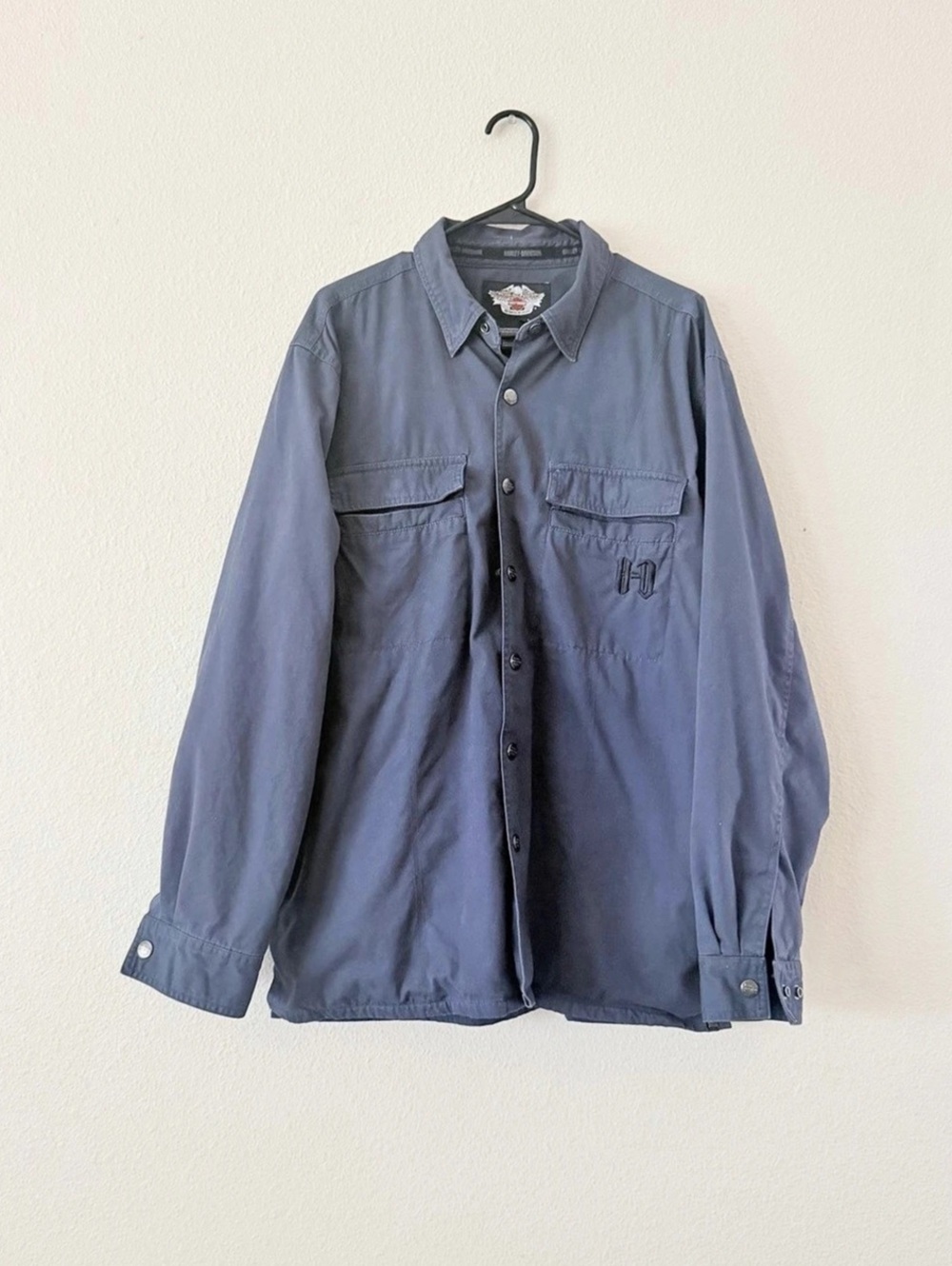 Harley-Davidson Men's Long Sleeve Shirt Blue Large